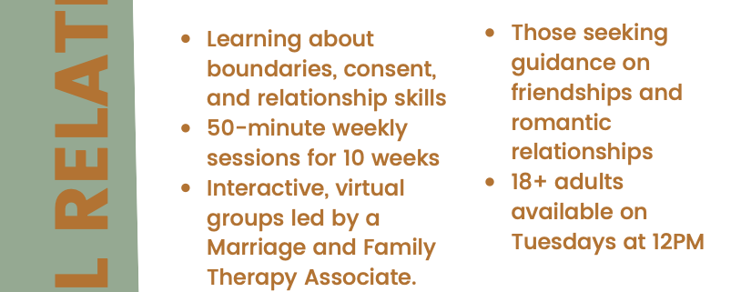 Personal Relationships Virtual Class Session at True North Therapy of Louisville