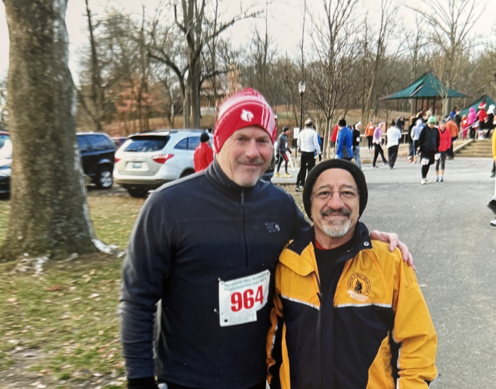 Mark Neese and his father in law running the Air Force Marathon.