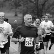 Mark Neese of True North Counseling running in a race.