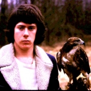 Young Mark Neese in high school posing with a hawk from when he was involved in Falconry.