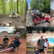 Collage of photos of Mark Neese of True North Counseling and his family members.