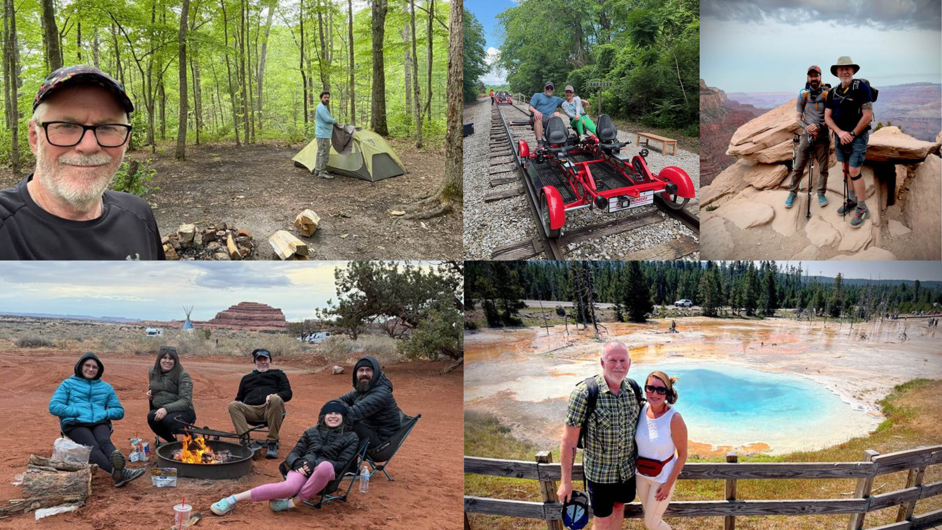 Collage of photos of Mark Neese of True North Counseling and his family members.