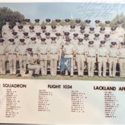 Photo of Mark Neese and the rest of the men from his time in Military basic training.