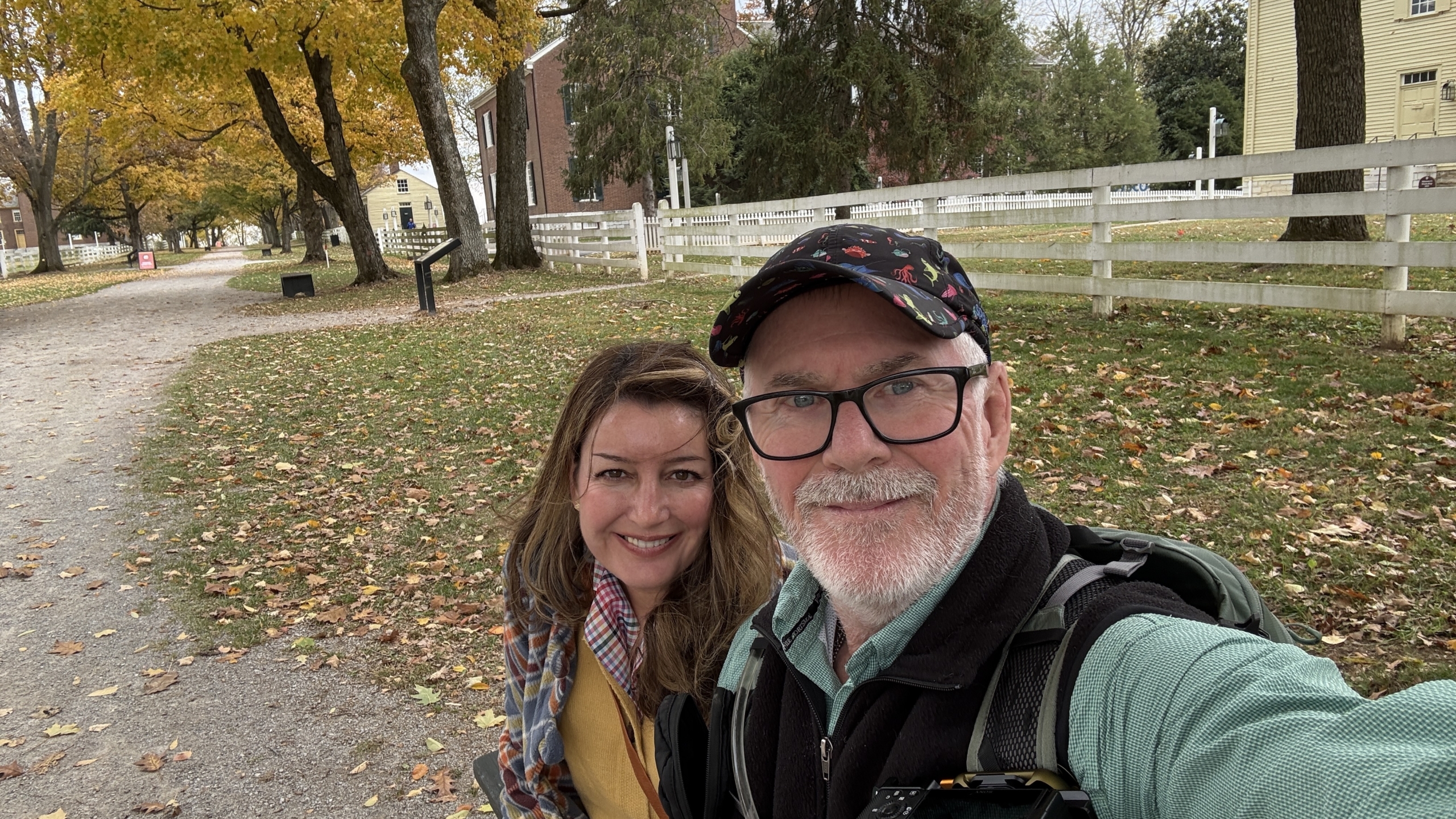 Mark Neese and his wife visiting Shaker Village in Pleasant Hill, Kentucky.